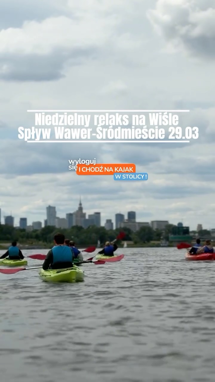 Nie masz planów na niedzielę? To znak! 😉
🛶 Ruszamy ze spływami!  Zapraszamy na pierwsze w tym sezonie pływanie na Waszej ulubionej trasie Wawer-Śródmieście. 
🌤️ Pogoda ma dopisać, kajaki czekają w gotowości, Wisła wzywa 😊  Widoki, których nie zobaczysz z miasta:
🦆 natura, wyspy, ptaki, Gruba Kaśka
🌆 panorama Warszawy 
💧 totalny reset głowy  📍Start : Plaża Romantyczna
📍Miejsce zakończenia: Plaża Saska Kępa
⏱️ Czas płynięcia ok. 2h (10 km) – w sam raz na rozruch po zimie  ⚠️ Zostało kilka wolnych miejsc.  Wyloguj się i chodź na kajak! 🙌🛶
